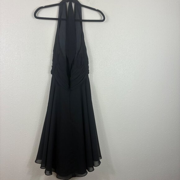 Bari Jay Black Halter Chiffon Mini Whimsigoth Dress Size 10 Party - Picture 7 of 8